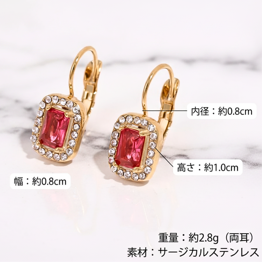 Geometric Luxury Huggie Earrings　幾何学モチーフ・ラグジュアリーハギーピアス