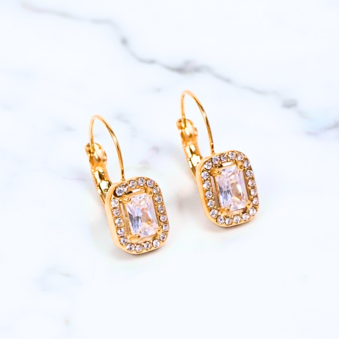 Geometric Luxury Huggie Earrings　幾何学モチーフ・ラグジュアリーハギーピアス