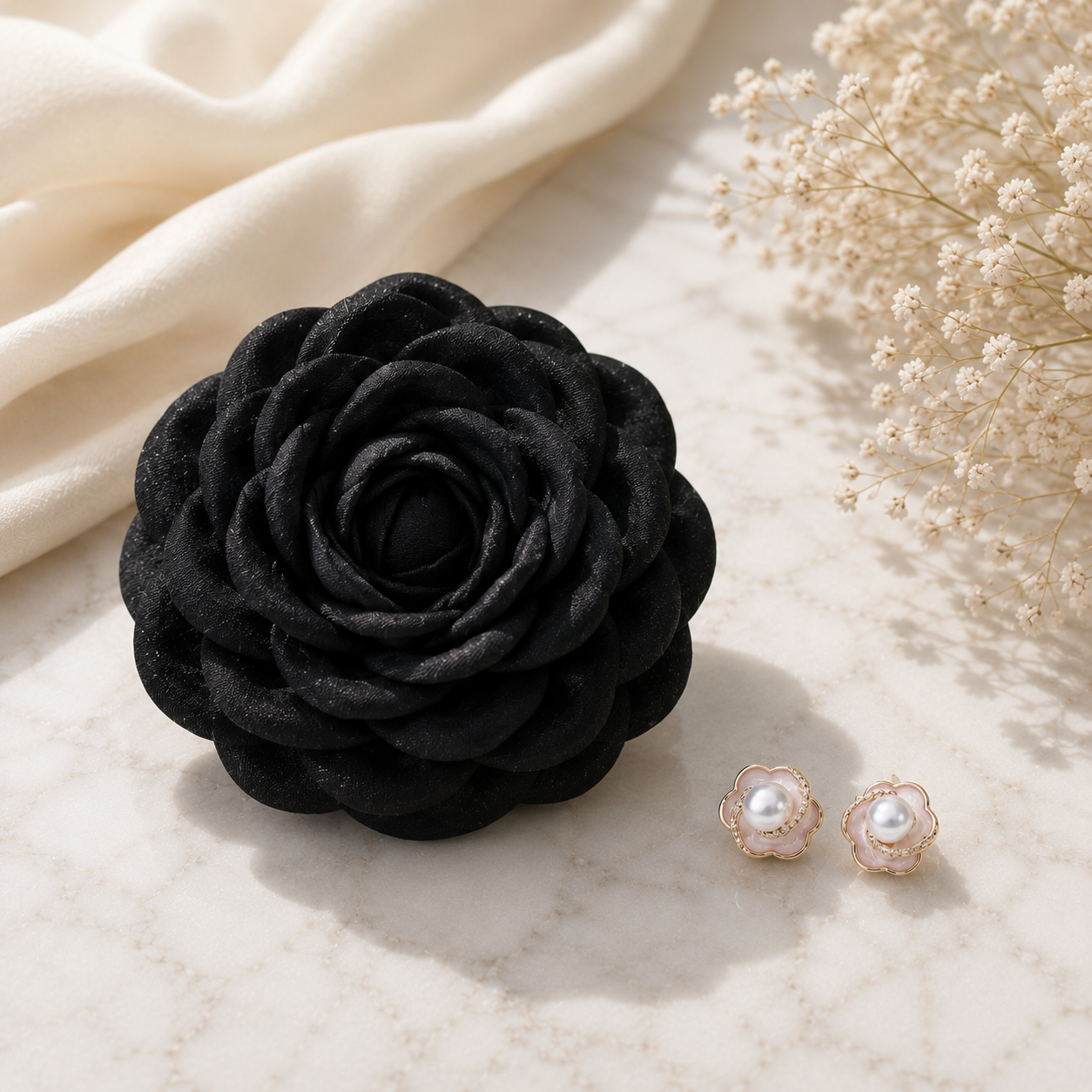 【数量限定セット】THE ROSA Pearl Gift Set｜ローズ ヘアクリップ＆パールピアス