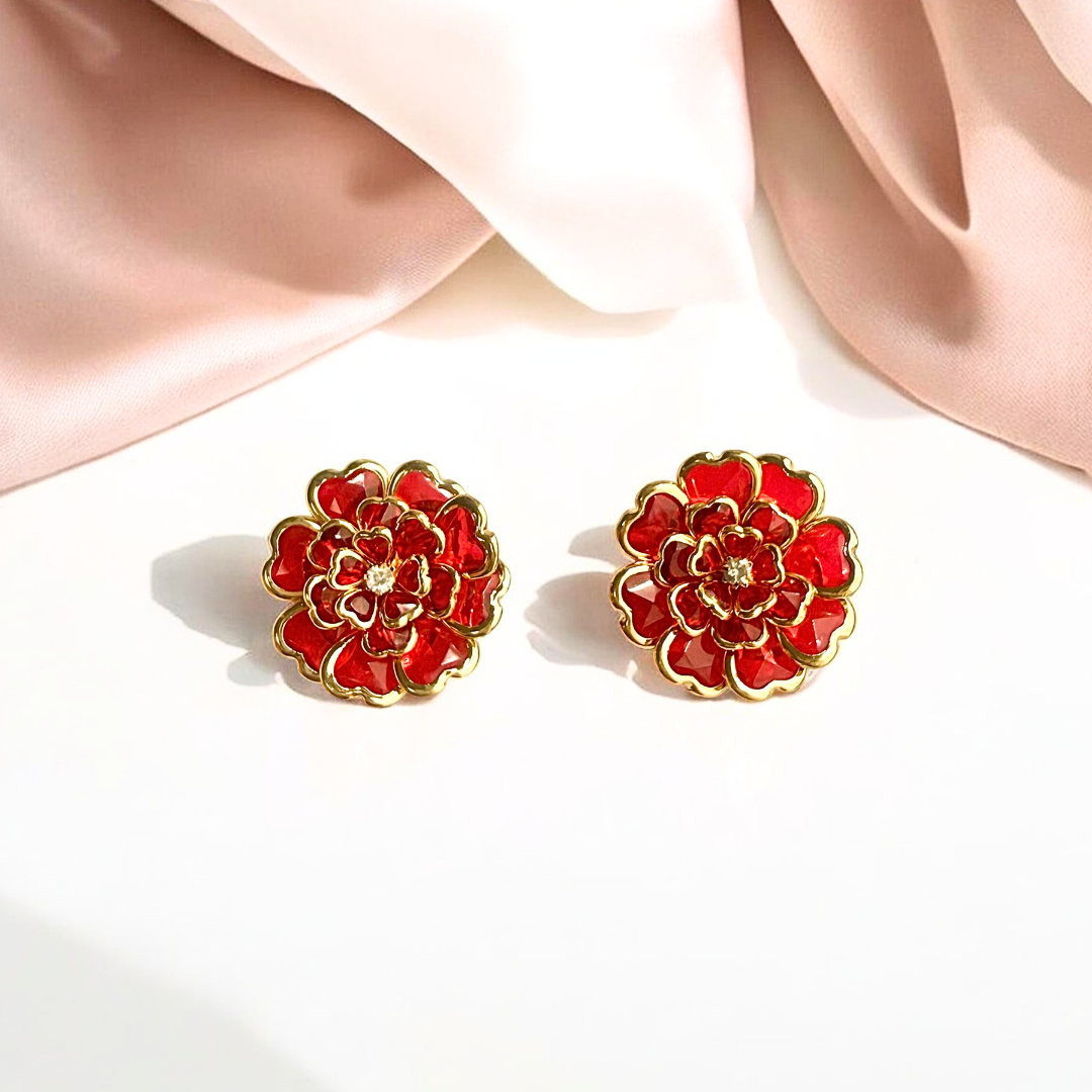 【数量限定SET】THE ROSA × Camellia Button Cover｜ローズヘアクリップ＆カメリアボタンカバー