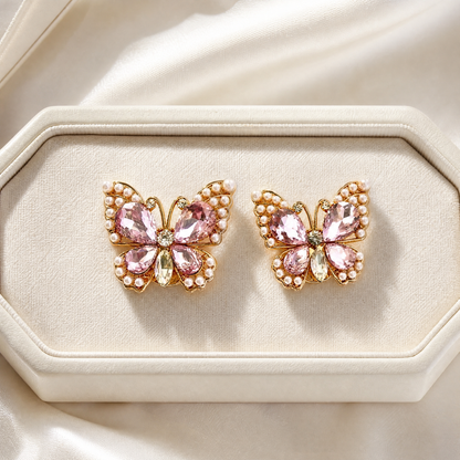 【２個セット】バタフライ ＆ パール ボタンカバー ｜ Butterfly & Pearl Button Covers